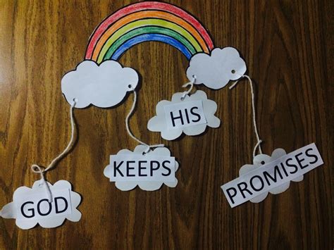 Growing Closer to Jesus Children will n learn that the rainbow is a sign of God&x27;s promise, n realize that God always keeps his promises,. . God keeps his promises object lesson